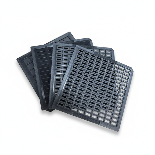 4 Inch Black Lightweight Anti-static IC Wafer Tray ESD Plastic Storage Box for Bare Semiconductor Chip China Origin