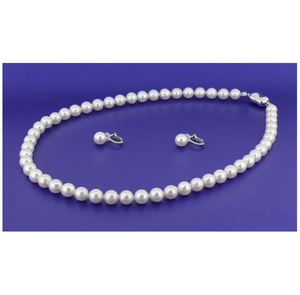 Boucles d'oreilles classiques collier de perles d'eau de mer en diamant pour femmes placage naturel. pour mariage événements religieux idée cadeau de fiançailles - Product Image 6