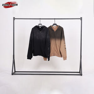 Sudadera con capucha para hombre, oversize, con cremallera YKK, frontal abierto, efecto tie-dye, lavado Monkey Wash, vintage, 100% algodón, 430GSM - Product Image 2