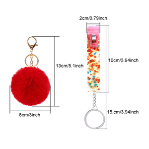 Porte-clés personnalisés en gros avec logo, en acrylique et métal <span class=keywords><strong>de</strong></span> haute qualité, pour ongles longs - Product Image 2