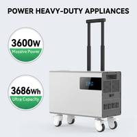 Station d'alimentation portable 3600W, générateur solaire LiFePO4 3686Wh, charge rapide 3200W, crête 7200W, UPS, PD Type-C 100W