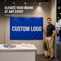 Drapeau personnalisé avec logo imprimé, bannière publicitaire extérieure double face en polyester avec œillets pour la promotion d'entreprise