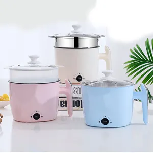 Đa chức năng Nồi cơm điện 3 lớp hấp thực phẩm điện mini Nồi lẩu thép không gỉ OEM Tempered Glass Vòng 1.8L