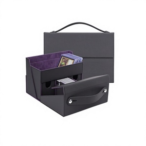 Caja de Almacenamiento Portátil de Cuero PU para Juegos de Cartas y Juegos de Mesa, con Asa - Product Image 1