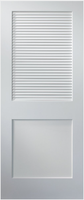 Armoire double à portes à persiennes, finition peinte en blanc, style hôtel américain