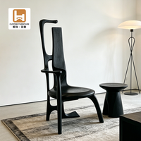 Fauteuil de salon en bois massif, moderne, à dossier haut, fauteuil d'appoint, siège de détente en bois, chaise individuelle design