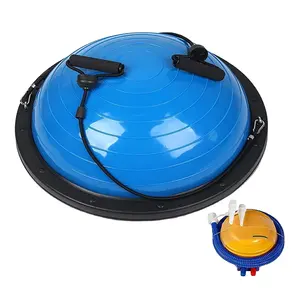 LXY-N293 ev spor egzersiz renkli 46CM 58CM yarım Yoga Pilates denge topu dayanıklı bant ile