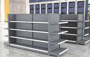 Soporte de exhibición de microblogging Estante de supermercado Metal ligero de doble cara Búsqueda de microblogging Mismo estante de productos - Product Image 3