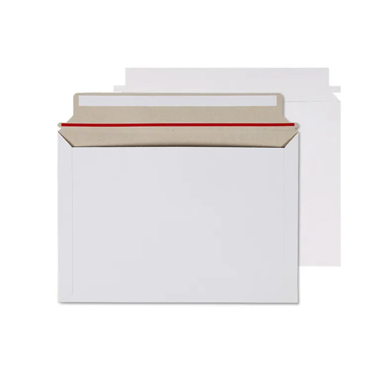 กระดาษแข็งสีขาวปิดผนึกในตัวกระดาษแข็งกระดาษแข็งสี A5แบบแข็งผลิตภัณฑ์ C4 A4แบบแบน A3ซองจดหมายเอกสาร