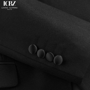 Veste de costume à revers châle décontracté professionnel mince pour hôte de mariage marié fermeture respirante à double boutonnage - Product Image 4