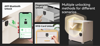 Serrure numérique intelligente à empreinte digitale en acier avec télécommande, micro NFC, RFID, pour tiroir et armoire en verre, à combinaison