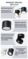 Ecolux CE ETL 360 ° Downlight LED intelligent double tête réglable Zigbee DALI en aluminium, CCT dimmable, compatible Tuya