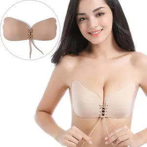 Wholesale push up silicone strapless backless nude bra skin adhesive cloth invisible bras