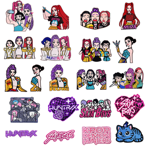 Parches Bordados Kpop Hunters, Insignias Termoadhesivas <span class=keywords><strong>de</strong></span> Anime Girl Idol, Apliques Personalizados Estilo Manga para Accesorios <span class=keywords><strong>de</strong></span> Ropa para Fans - Product Image 1
