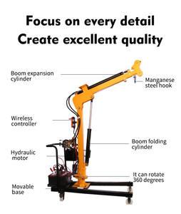 Hydraulic Lifting Mini-Kran winde Tragen Sie einen tragbaren kleinen Klapp armkran mit fern gesteuerter elektrischer Winde - Product Image 6