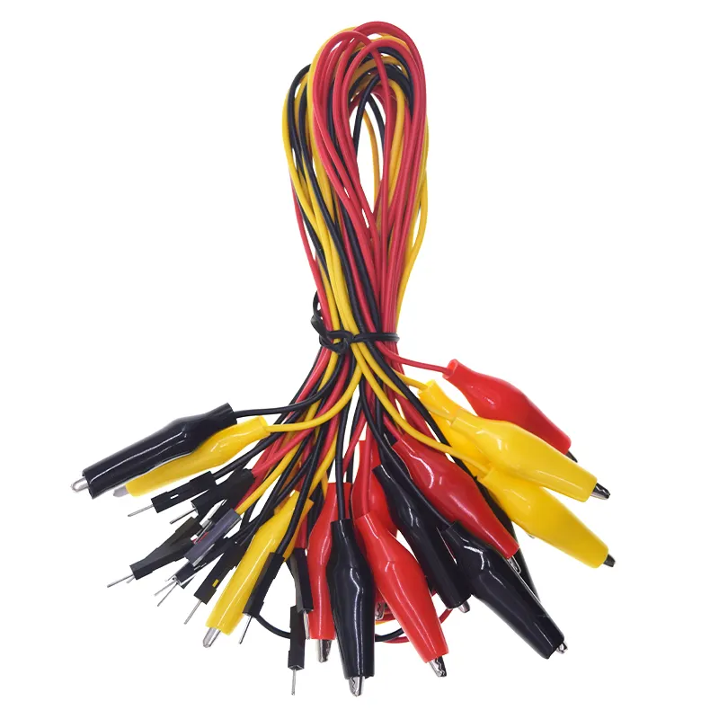 Alligator Clips to Breadboard Female Jumper Wires Soft Flexible Silicone Test Leads for Electrical Testing