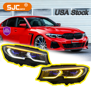 Feux avant laser jaunes et blancs SJC USA STOCK pour BMW Série 3 G20 G80 2019-2022 M340i M330i, phare laser bicolore - Product Image 1