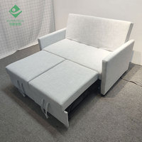 Canapé inclinable à 2 places en lin gris, fauteuil de style chinois pour petit espace