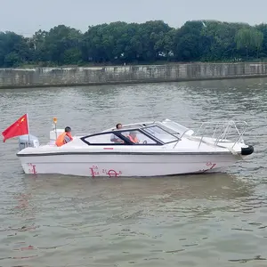 Beste Preise 10 Passagiere Glasfaser offenes Schnellboot 23 Fuß / 7 M langlebiges langlebiges Yacht mit Außenbordmotor