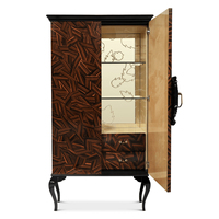 Meuble de rangement élégant inspiré, en bois artisanal, finition brillante, polyvalent, multifonctionnel, pour la maison et la villa