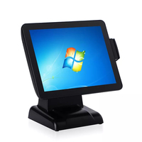 Monitor Táctil Todo en Uno POS de 15 y 17 Pulgadas para Restaurante y Supermercado, Monitor Táctil Impermeable con Soporte