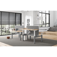 Mesa de dos personas ajustable en altura eléctrica Mesa elevadora ergonómica de oficina con escritorio de pie de pantalla