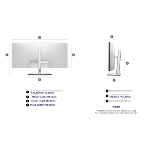Écran incurvé <span class=keywords><strong>5K</strong></span> de 39,7 pouces de <span class=keywords><strong>Dell</strong></span> avec écran IPS, port Type-C 140W tout-en-un, taux de rafraîchissement élevé de 120 Hz, haut-parleur intégré U4025QW - Product Image 6