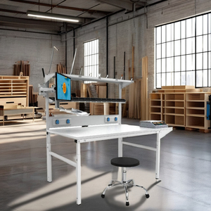 Banco de trabajo de acero laminado en frío de alta resistencia industrial Bodur con mesa de MDF Estación de embalaje fácil de operar para carpintería - Product Image 5