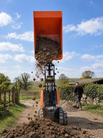 Mini-dumper hydraulique sur chenilles Antspower 2026 homologué CE, motorisé par un moteur à essence de 13,5 CV, capacité de charge de 600 kg