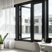 Ventana Corredera de Aluminio con Rotura de Puente Térmico, Doble Acristalamiento, Vidrio Templado, Eficiente Energéticamente, para Uso en Viviendas, Villas y Apartamentos