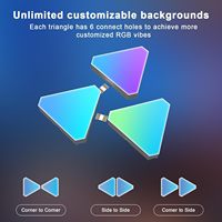 Panneaux LED Quantum Lumineux RVBIC en Forme de Triangle, Design Moderne et Coloré pour Mur de Fond de Salle de Jeux et Chambre