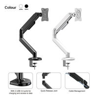 Support de moniteur Charmount à 3 hauteurs réglables, support de bras pour ordinateur, support de moniteur surélevé