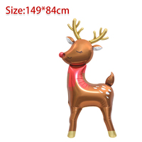 Ballons gonflables en forme d'élk 3D, couleur or, couleur marron, 149*84 cm, accessoires pour fêtes sur le thème de Noël