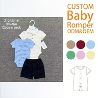 Ensemble de 3 pièces pour bébé unisexe 100% coton, body à manches courtes + shorts, vêtements décontractés pour bébé de 3 à 9 mois