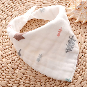 8 couches 100% coton biologique Bandana bavoirs doux et absorbant Triangle pour garçons et filles Écharpe carrée et mouchoirs - Product Image 6