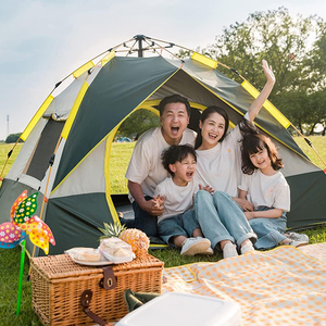 Tente de camping familiale étanche automatique Happy Travel Tente dôme coupe-vent portable pour la randonnée et le voyage Installation pop-up facile - Product Image 4