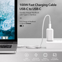Kabel pengisian daya Cepat 60W 100W, kabel Tipe C 3A tipe-c ke USB C PD untuk iPhone Samsung untuk MacBook Pro Air