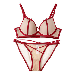 Customized <b>Sexy</b> Beautiful Back Ultra-thin Mesh Embroidery Everyday Waist Breathable Gathering Push up <b>Bra</b> <b>Set</b> - Product Image 5