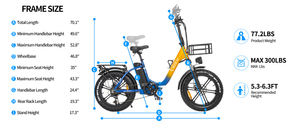 Bicicleta Eléctrica Plegable de 48V 15Ah, Fatbike, Bicicleta Urbana con Llantas Gruesas para Adultos y Mujeres, Modelo MN-20, Bicicleta Eléctrica con Llantas Gruesas para Grava - Product Image 6