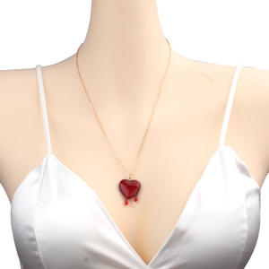 Collar con Colgante en Forma de Corazón, Bisel de Aleación de Zinc, Joyería para Fiestas, Origen Yiwu X558 - Product Image 1