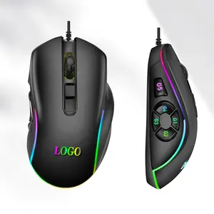 流行的新设计鼠标12800 DPI可编程10键，带RGB发光二极管背光电脑激光游戏鼠标