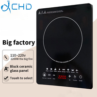 Cuisinière à induction multifonctionnelle, haute puissance, intelligente, à économie d'énergie, pour la maison, poêle à frire électrique, 2200W, commande tactile