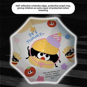 Nuevo Paraguas Infantil Plegable de Tres Secciones con Diseño de Panda y Garras de Gato, Automático, Anti-Rebote, Protección Solar para Niños y Niñas - Product Image 4