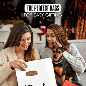Thank You <b>Bags</b> 16x18 Inch Plastic Shopping Gift <b>Bags</b> Die Cut Handle 100 Pack <b>White</b> - Product Image 6