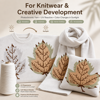 Fil chenille photochromique réactif aux UV haute ténacité, textile de mode pour pulls à couleur changeante, solution personnalisée OEM