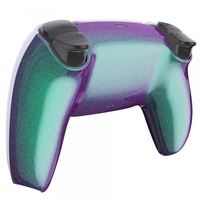 Coques personnalisées en gros pour manettes PS5, finition brillante, vert caméléon, dos violet