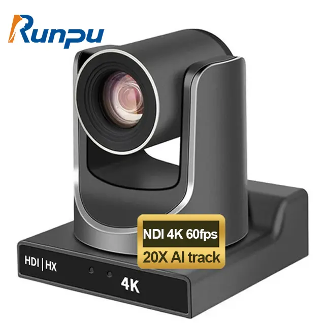 Runpu VX60ASL-N NDI 4K 60FPS 20X Zoom optique Radio TV équipement de diffusion station de télévision caméra de diffusion en direct POE SDI caméra ptz