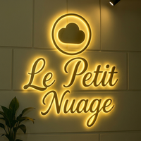 Enseigne publicitaire d'usine, enseigne personnalisée pour magasin, signalétique extérieure, lettres 3D en acrylique rétroéclairées par LED, logo