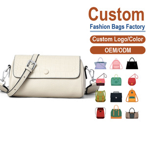 Fabricante OEM Directo de Fábrica, Bolsos Personalizados Auténticos de Doble Textura con Cadena, Diseño Cocodrilo y Grano Lichi, Colección Invierno - Product Image 1