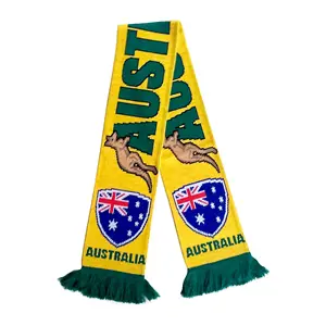 Syal rajut uniseks dewasa syal bendera Australia kustom kualitas tinggi